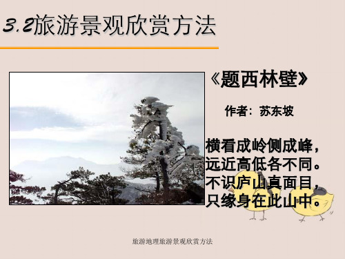 旅游地理旅游景观欣赏方法