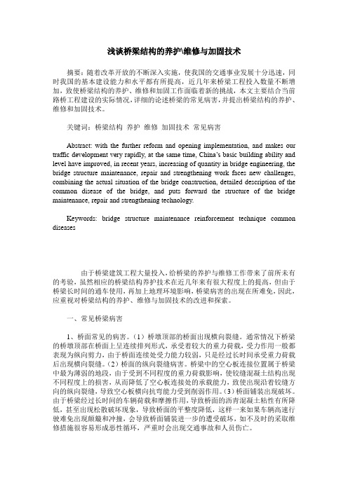 浅谈桥梁结构的养护-维修与加固技术