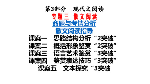 高考语文复习 第3部分 现代文阅读 专题3 散文阅读