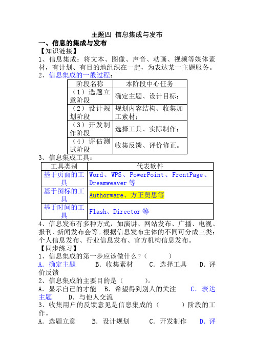 主题四信息集成与发布
