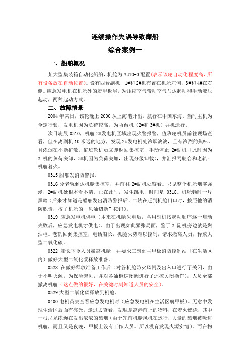 综合案例一瘫船起动