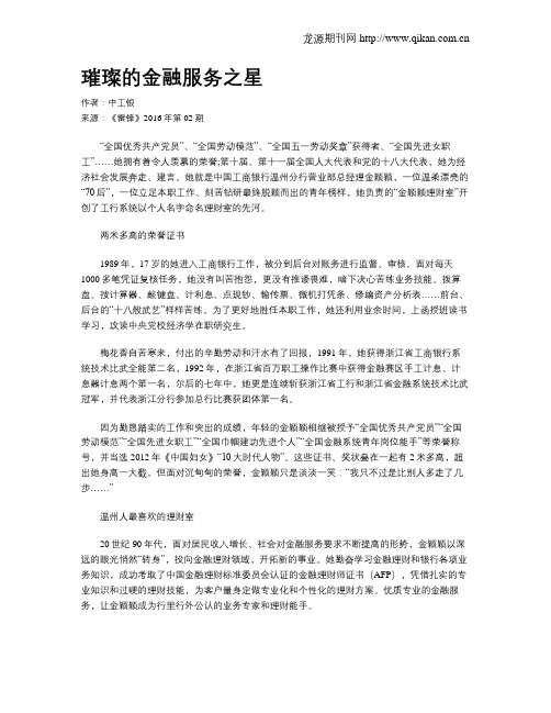 璀璨的金融服务之星