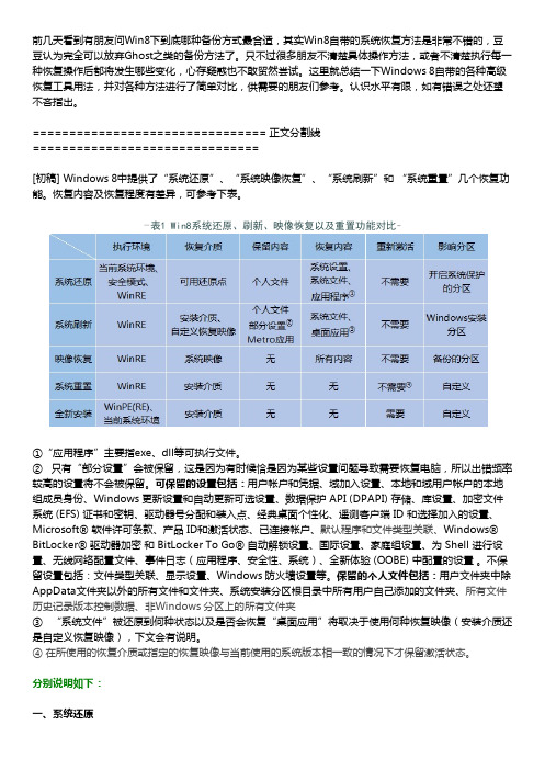Win8.1 恢复功能大比拼：系统还原、刷新和重置,用哪个？