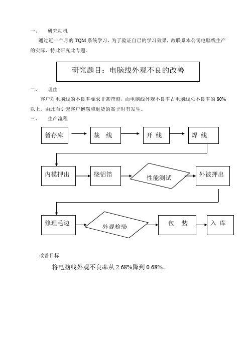 电脑线外观不良的改善