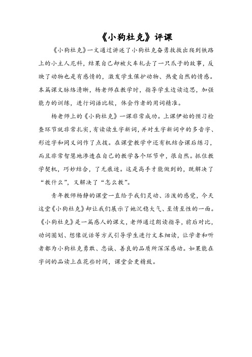 《小狗杜克》评课
