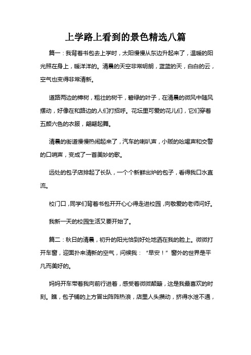 小学作文上学路上看到的景色作文300字精选八篇
