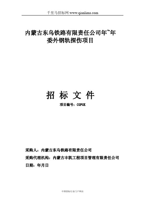 委外钢轨探伤项目招投标书范本