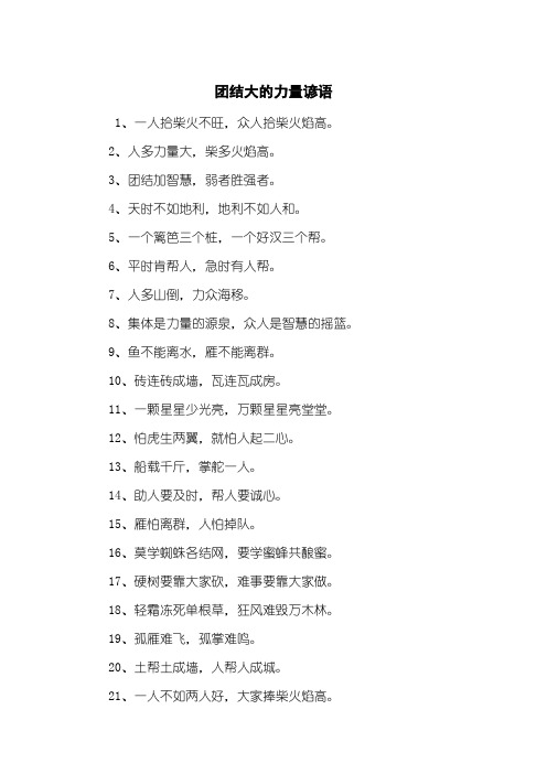 团结大的力量谚语