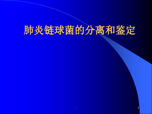 肺炎链球菌的分离和鉴定ppt演示课件