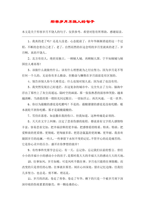 形容岁月不饶人的句子