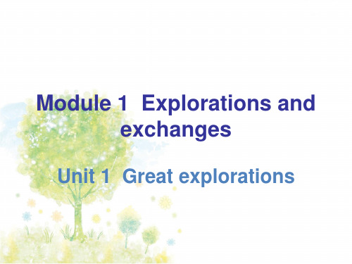 深圳市初中英语九年级级下Unit1 Great explorations(共26张PPT)