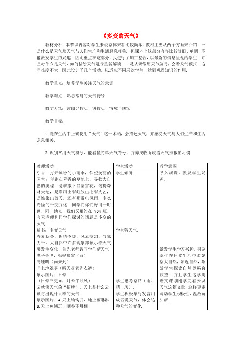 人教地理七上《多变的天气》同课异构教案 (16)