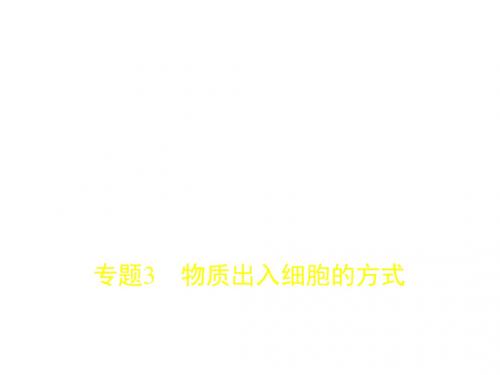 2018年高考生物(课标Ⅲ专用)复习专题测试：专题3 物质出入细胞的方式 (共62张PPT)