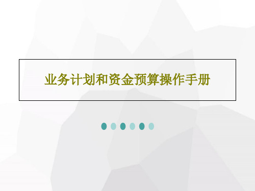 业务计划和资金预算操作手册90页PPT