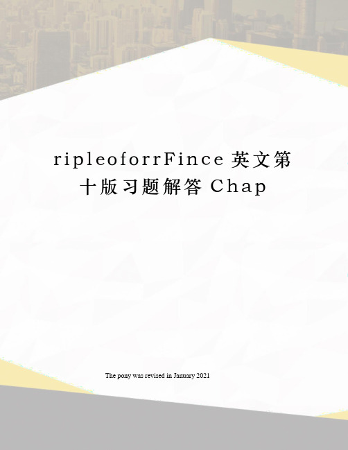 ripleoforrFince英文第十版习题解答Chap
