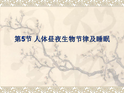 第4节 人体昼夜生物节律