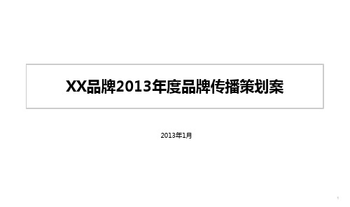 某品牌2013年度品牌营销方案
