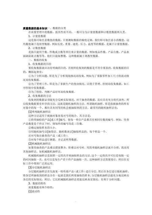 【管理精品】质量数据的基本知识
