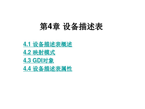 设备描述表概述