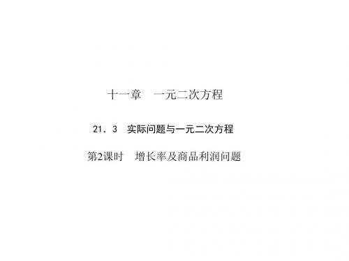 数学【人教版】九年级上册同步教学课件：21.3 第2课时 增长率及商品利润问题