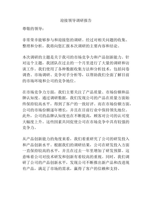 迎接领导调研报告