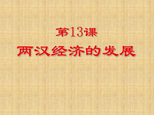2017年 七年级历史上册 第13课 两汉经济的发展课件 新人教版