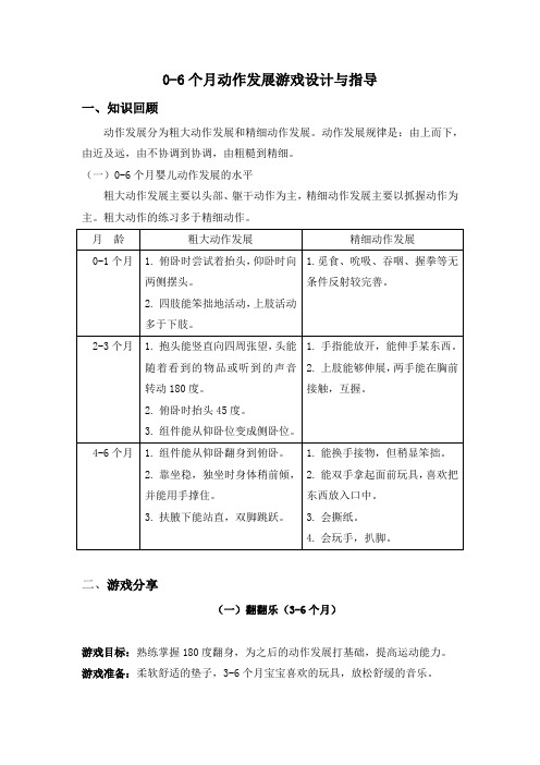 0-6个月动作发展游戏设计与指导