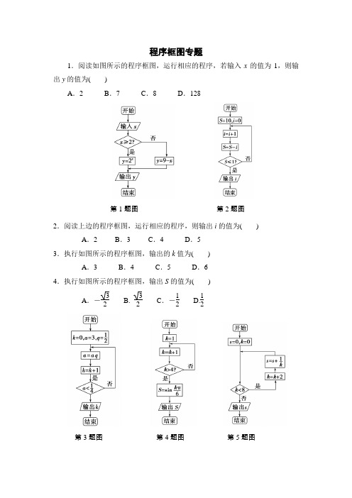 程序框图--文科(高考真题)完整版.doc