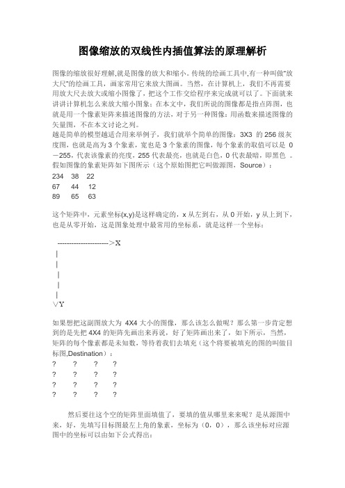 图像缩放的双线性内插值算法的原理解析