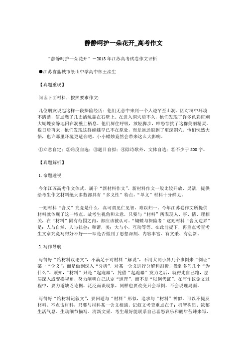 静静呵护一朵花开_高考作文.doc