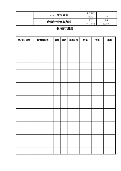 应急计划管理办法
