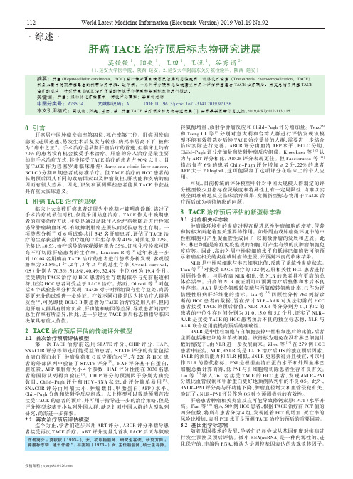 肝癌tace治疗预后标志物研究进展