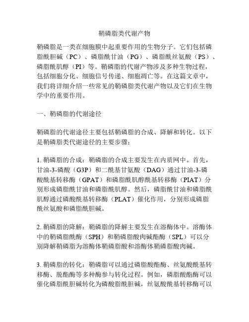 鞘磷脂类代谢产物