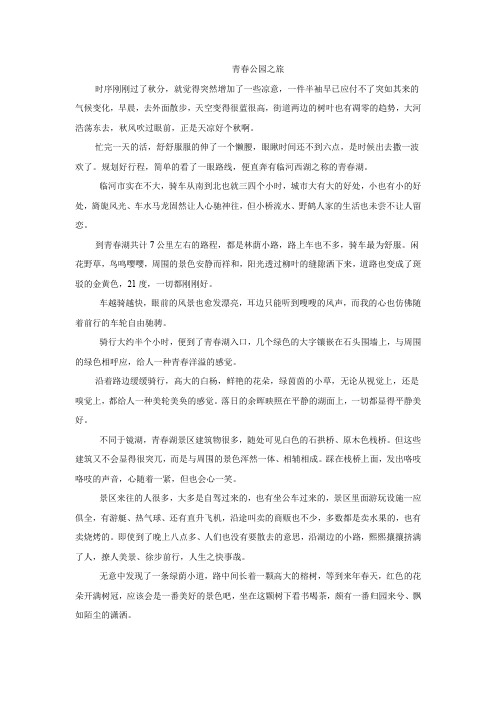青春公园之旅