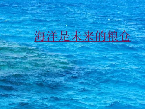 海洋是未来的粮仓1课件.ppt
