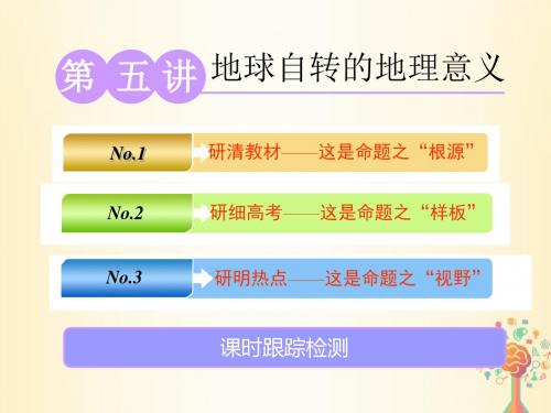 (江苏专版)19版高考地理大一轮复习第一部分第一单元从宇宙看地球(含地球和地图)第五讲地球自转的地理