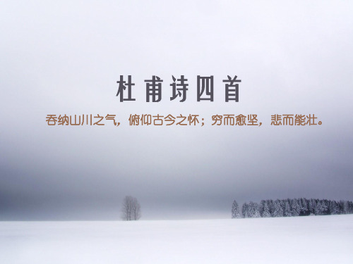 高一语文杜甫诗四首