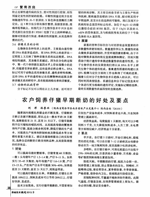 农户饲养仔猪早期断奶的好处及要点
