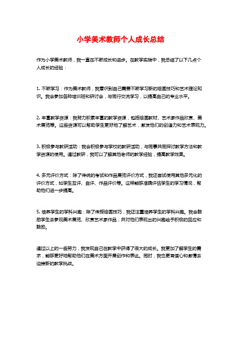 小学美术教师个人成长总结