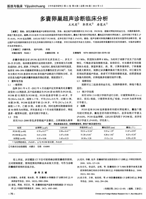 多囊卵巢超声诊断临床分析
