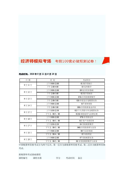精算师考试