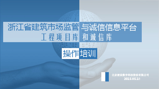 某省建筑市场监管与诚信信息平台工程项目课件