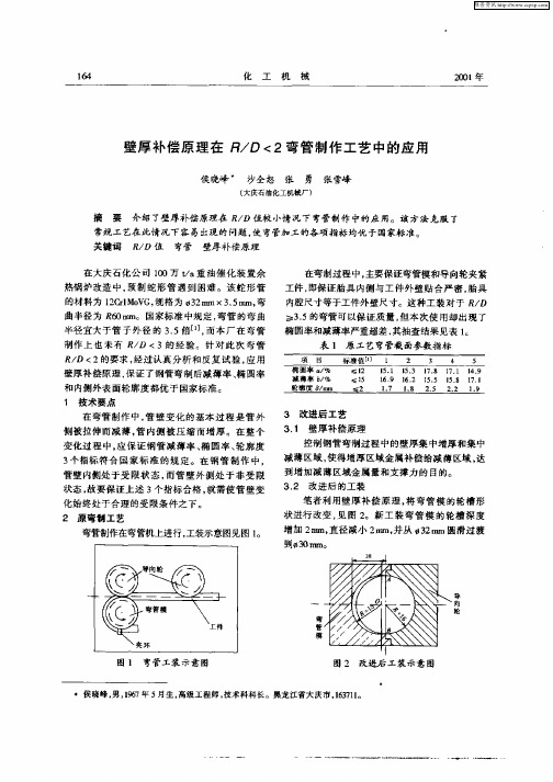 壁厚补偿原理在R／D〈2弯管制作工艺中的应用