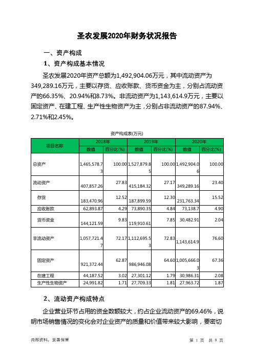圣农发展2020年财务状况报告