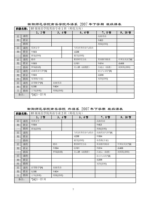 衡阳师范学院南岳学院外语系