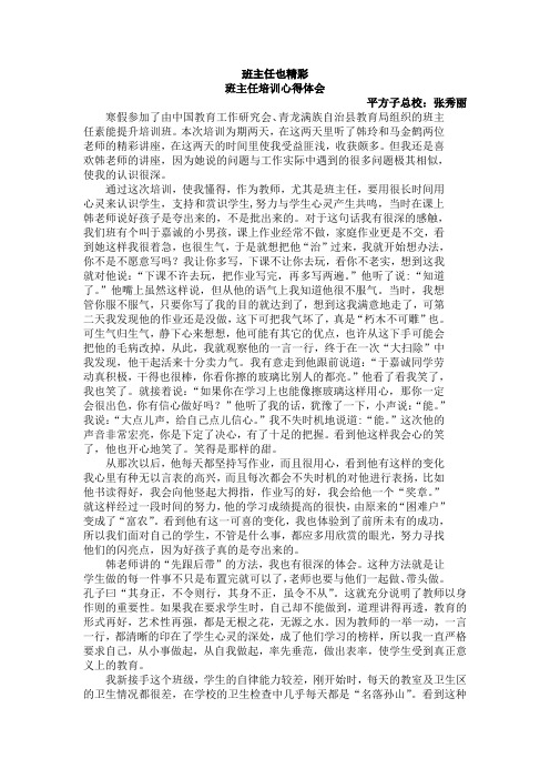 班主任培训心得平方子张秀丽