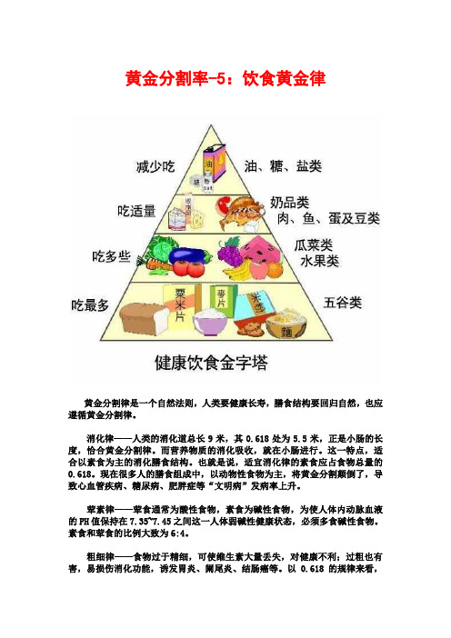 黄金分割率-5：饮食黄金律