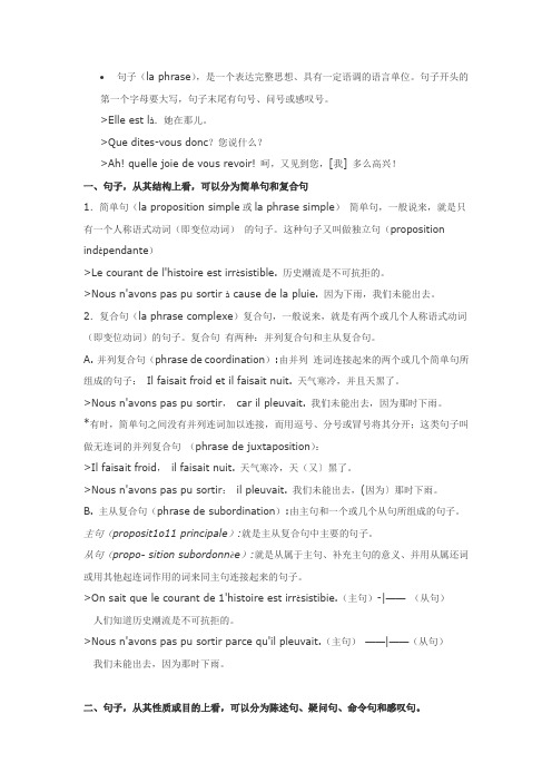 法语基本句法