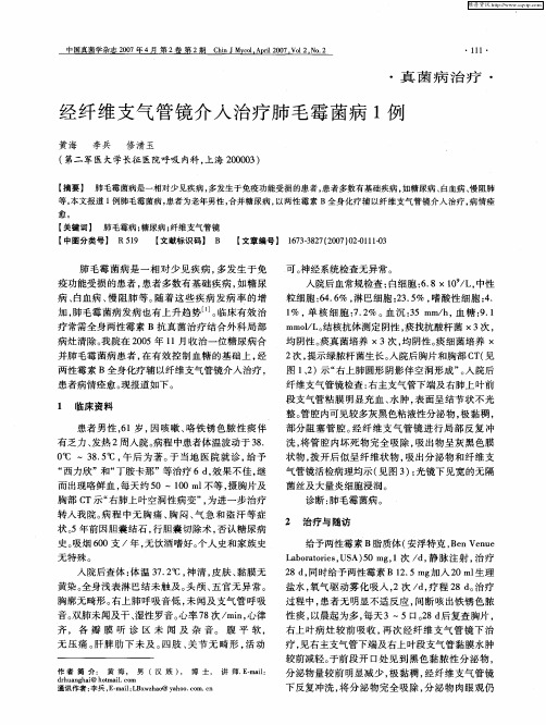 经纤维支气管镜介入治疗肺毛霉菌病1例
