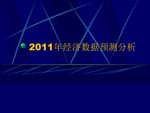 2011年 经济数据预测分析PPT说明